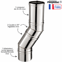 Kit de raccordement Poujoulat Kitinox spécial insert et foyer