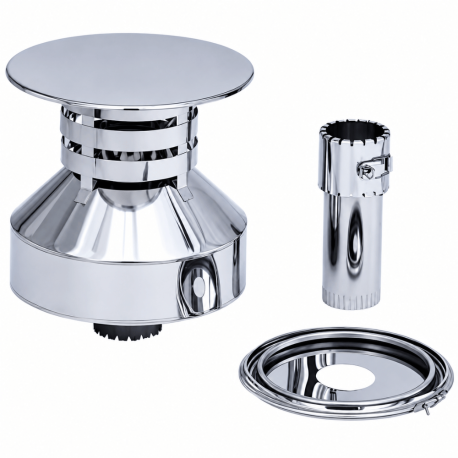 Kit d'adaptation pour conduit de fumée isolé Sortie de toit ronde D 230 Inox Galva