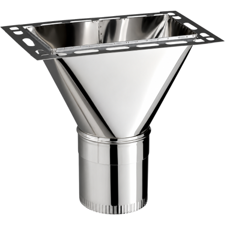 Raccord haut sur conduit rectangulaire 20x40 cm Poujoulat Kitinox