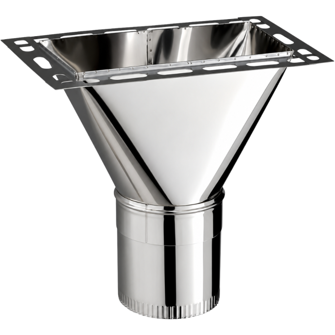 Raccord haut sur conduit rectangulaire 20x40 cm Poujoulat Kitinox