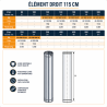 Élément droit 115 cm Condensor Poujoulat