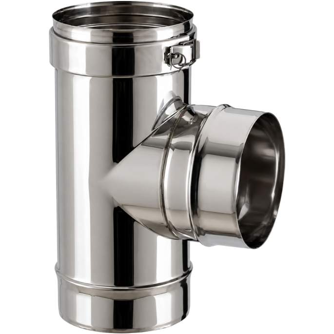 Té pour mise en place de modérateur de tirage Poujoulat Kitinox