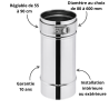 Élément droit réglable 55 à 90 cm Condensor Poujoulat