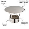 Chapeau pare-pluie simple finition Poujoulat Tubaginox