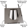 Solin inox 30 à 45° ardoise avec colerette Poujoulat Condensor