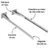 Rallonge pour collier mural réglable 30 à 60 cm Poujoulat Condensor