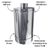Silencieux Excilence Ø130 int 400 Ext Longueur 850 mm Poujoulat