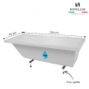 Baignoire rectangulaire CALOS 2.0 à encastrer avec pieds Novellini