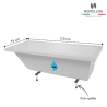 Baignoire rectangulaire CALOS 2.0 à encastrer avec pieds Novellini