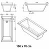 Baignoire VERTICE 160 x 70 Sanindusa