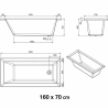 Baignoire VERTICE 160 x 70 Sanindusa