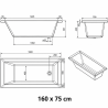 Baignoire VERTICE 160 x 70 Sanindusa
