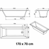 Baignoire VERTICE 160 x 70 Sanindusa