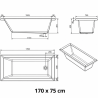 Baignoire VERTICE 160 x 70 Sanindusa