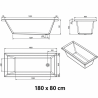 Baignoire VERTICE 160 x 70 Sanindusa