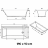 Baignoire VERTICE 160 x 70 Sanindusa
