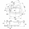 Baignoire d'angle Archipel 150 x 100 cm Valentin