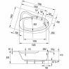 Baignoire d'angle Archipel 150 x 100 cm Valentin