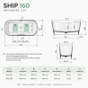 Baignoire ilot Ship 160 x 70 cm Standard Novellini