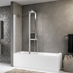 Pare baignoire 2 portes pivotantes repliables Aurora 2 Novellini