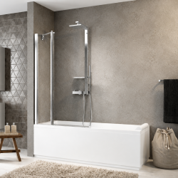 Pare baignoire pivotant 180° + fixe Aurora 3 Novellini