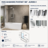 Pare baignoire pivotant 180° Aurora 1 Novellini