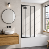Pare baignoire fixe profilé noir Hydra Kinedo