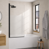 Pare baignoire fixe profilé noir Hydra Kinedo