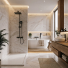 Ensemble 2 Mitigeurs lavabo + Colonne de douche + Mitigeur Bain + Support douchette flexible Figaro