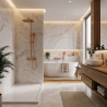 Ensemble 2 Mitigeurs lavabo + Colonne de douche + Mitigeur Bain + Support douchette flexible Figaro