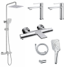 Ensemble 2 Mitigeurs lavabo + Colonne de douche + Mitigeur Bain + Support douchette flexible Figaro