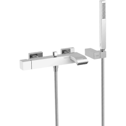 Mitigeur bain Cuadro exclusive Blanc chromé Tres