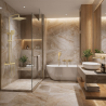 Ensemble Mitigeur lavabo encastré + Bonde + Colonne de douche + Mitigeur Bain + Support douchette flexible Figaro
