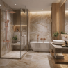 Ensemble Mitigeur lavabo encastré + Bonde + Colonne de douche + Mitigeur Bain + Support douchette flexible Figaro