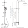 Ensemble Mitigeur lavabo encastré + Bonde + Colonne de douche + Mitigeur Bain + Support douchette flexible Figaro