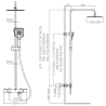 Ensemble 2 Mitigeurs lavabo encastré + 2 Bondes + Colonne de douche + Mitigeur Bain + Support douchette flexible Figaro