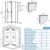 Cabine de douche 1/4 de rond Horizon R90 KINEDO