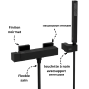 Mitigeur de douche Cuadro thermostatique noir mat Tres