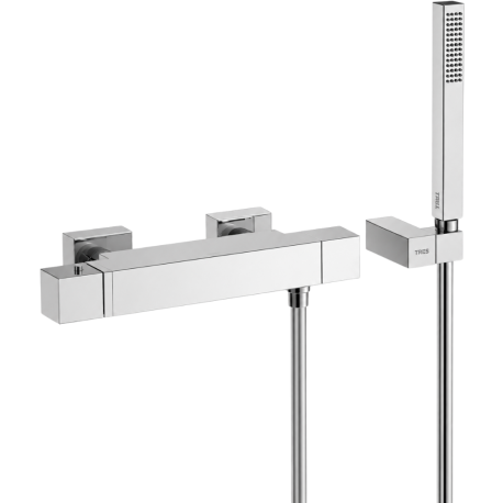 Mitigeur de douche thermostatique blanc chrome Cuadro Exclusive Tres