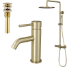 Ensemble mitigeur lavabo + bonde + colonne de douche Corbeau Kroos