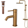 Ensemble mitigeur lavabo + bonde + colonne de douche Corbeau Kroos