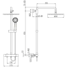 Ensemble mitigeur lavabo + bonde + colonne de douche Corbeau Kroos