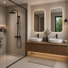 Ensemble 2 mitigeurs lavabo + 2 bondes + colonne de douche Corbeau Kroos