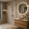 Ensemble mitigeur lavabo + bonde + colonne de douche Corbeau Kroos