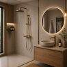 Ensemble mitigeur lavabo + bonde + colonne de douche Corbeau Kroos