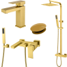 Ensemble Mitigeur lavabo + Colonne de douche + Mitigeur bain douche + Bonde Sirius Kroos