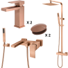 Ensemble 2 Mitigeurs lavabo + Colonne de douche + Mitigeur bain douche + 2 Bonde Sirius Kroos