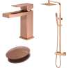 Ensemble Mitigeur lavabo + Colonne de douche + Mitigeur bain douche + Bonde Sirius Kroos