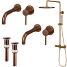 Ensemble 2 mitigeurs lavabo encastrés + 2 bondes + colonne de douche Corbeau Kroos