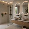 Ensemble 2 mitigeurs lavabo encastrés + 2 bondes + colonne de douche Corbeau Kroos